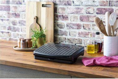 George Foreman 25800 Grill with Grill Plate, Cooktop & Toaster - Fast Heating & Easy Cleaning, Black