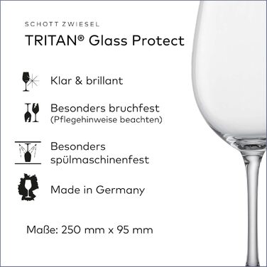 Набір келихів для білого вина Schott Zwiesel Classico (6 шт.), німецька якість, Tritan-кристал, безпечно мити в посудомийній машині