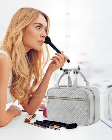 Чоловіча/Жіноча косметичка OVEVOOK водонепроникна, велика, з гачками, для подорожей (Світло-сіра, M)