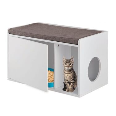 Relaxdays Cat Cabinet with Seat Cushion