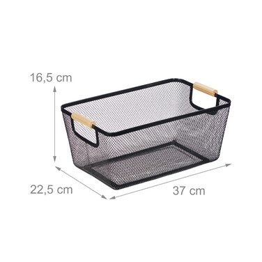 Wire Basket with Wooden Handles