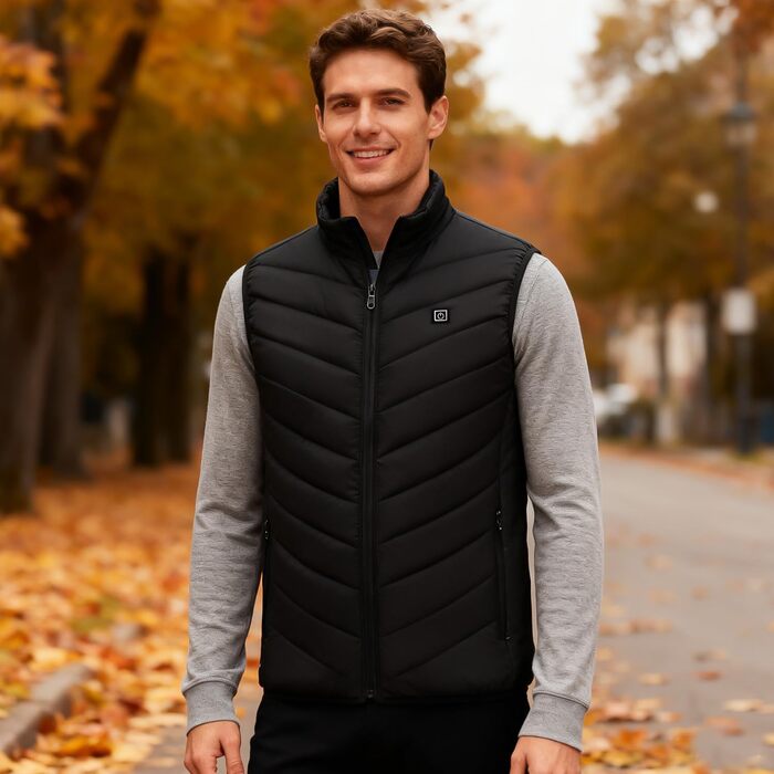 Степова жилетка Weste Daunenweste чорного кольору, розмір XXL