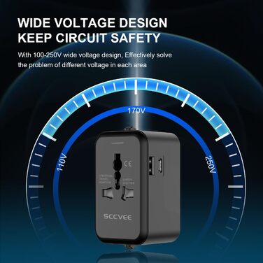 Блок зарядки USB C 40W з 4 портами, швидка зарядка PD+QC, універсальний для iPhone, Samsung, Tablet, білий/чорний (для подорожей)