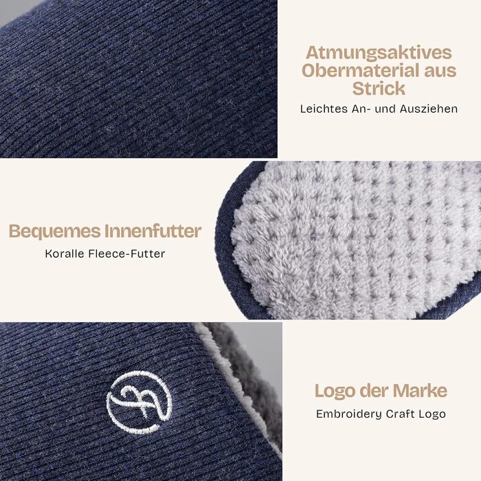 Чоловічі тапочки-шкарпетки EverFoams з м'якою піною Memory Foam, 42/43 EU, темно-синій