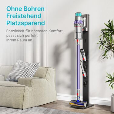 Підставка для пилососів Dyson з 4 гачками та 4 полицями, сумісна з серіями Gen5, V15, V12, V11, V10, V8, V7 та V6, без свердління, для зберігання пилососа та аксесуарів