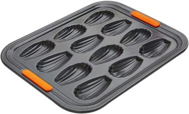 Форма для мадлен Le Creuset, антипригарна, на 12 шт., стійка до закваски, вуглецева сталь, антрацит/помаранчева