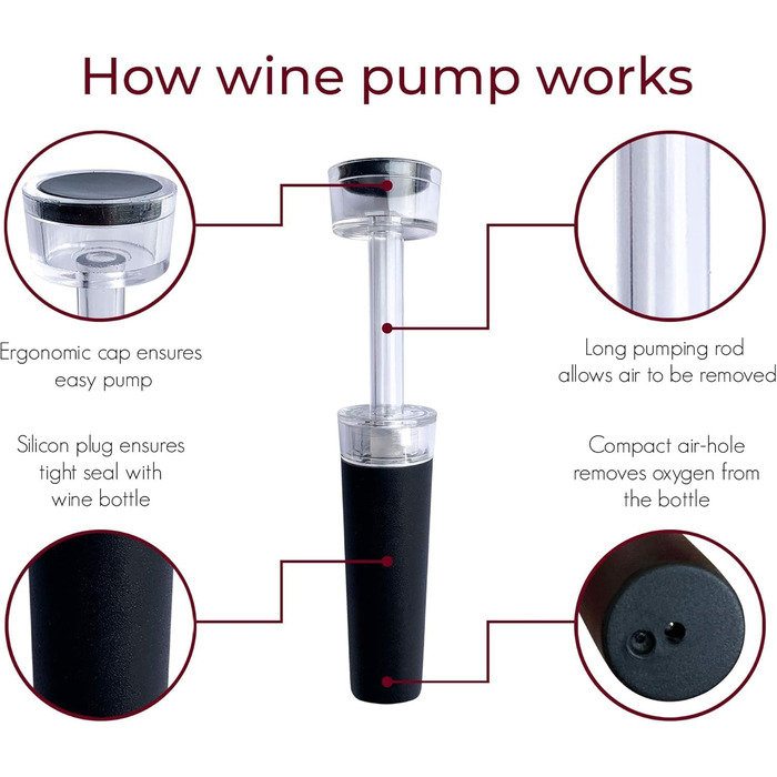 Sommelier knife, wine opener, professional corkscrew made of stainless steel, bottle opener with foil cutter, wine aerator pourer and vacuum stopper, wine accessories. (Sommelier knife)