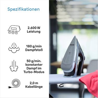 Відпарювач для одягу Braun FreeStyle 5 SI 5037 VI - потужний відпарювач з керамічною підошвою Freeglide 3D, вертикальним відпарюванням, 2700 Вт, 200 г/хв, резервуар 330 мл, чорний