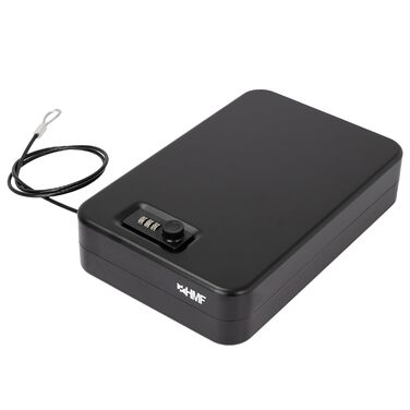 Сейф з кодовим замком HMF 316-02 | Переносний сейф, захисний бокс | 29 x 19 x 6,5 см, чорний