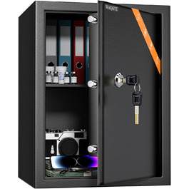 Safe Tresor WASJOYE: Сейф для дому/офісу з ключем (25x35x25 см, 49 л)