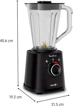 Moulinex Perfect Mix+ LM88A8 Stand Mixer, 1200 W, fast results, 1.5 l capacity, 3 programs: smoothie mixer, ice crusher, autoclean, Tritan pitcher, including paddle, black