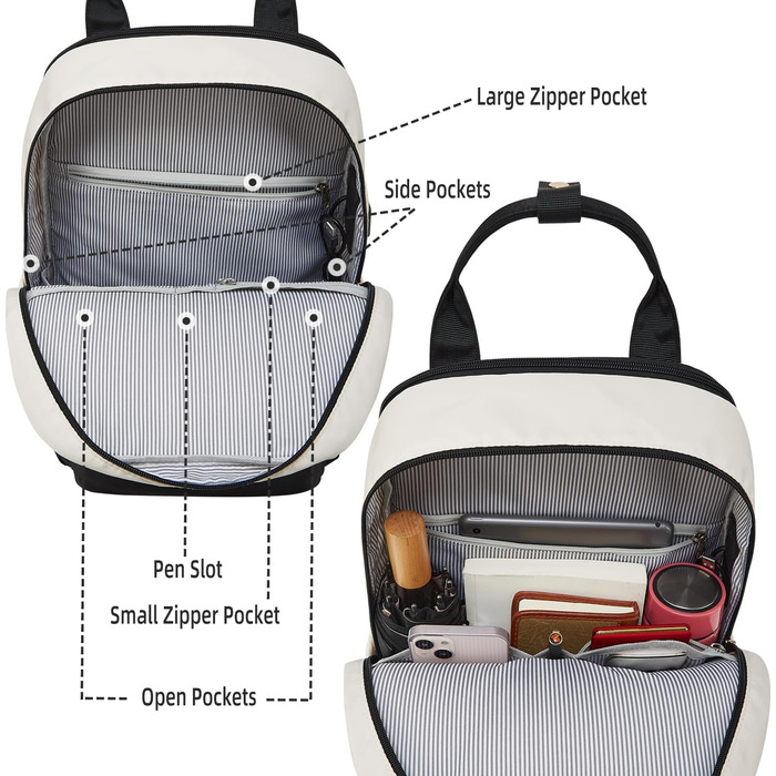 Чорно-білий рюкзак YTL Rolltop з відділенням для ноутбука 17 дюймів, водонепроникний, для подорожей, школи, університету, велосипеду