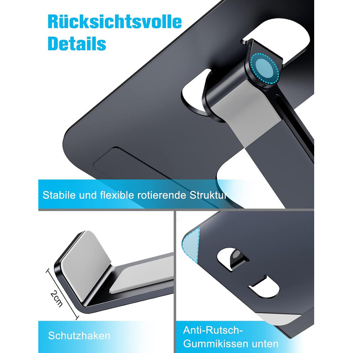 Підставка для ноутбука Babacom, регульована висота, складна, з алюмінієвого сплаву, ергономічна, з вентиляцією, сумісна з MacBook, 10-16