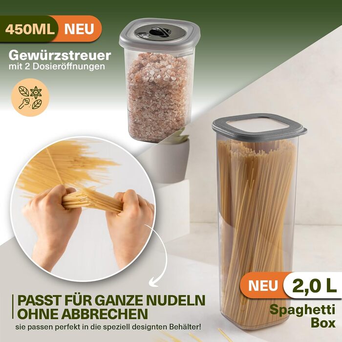 Набір контейнерів для зберігання продуктів 12 шт. з кришкою, BPA-Free, для круп, борошна, спецій, органайзер для кухні, герметичні контейнери для харчових продуктів (12 контейнерів + 6 дозаторів для спецій)