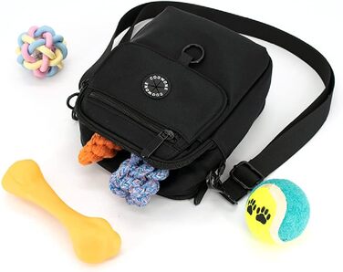 Сумка для собак COOWONE Leckerli-Tasche, чорна, водонепроникна, з тримачем для відходів, регульований плечовий ремінь, для дресирування, прогулянок