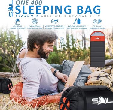 Спальний мішок SAIL Schlafsack One Оранжевий - 4 сезонний