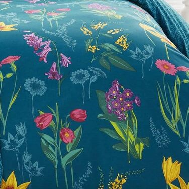 Комплект постільної білизни Dreams & Drapes Ingrid, блакитно-зелений, легкий у догляді (односпальний)