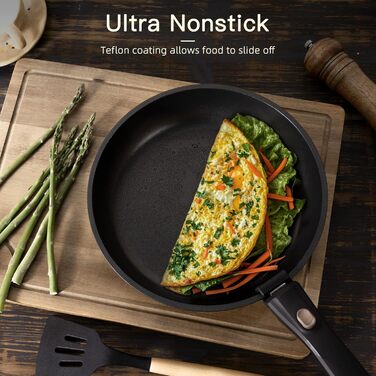 Набір посуду Astercook 21 предмет: каструлі та сковорідки з антипригарним покриттям, керамічний набір, знімні ручки, для дому та кемпінгу, сумісний з індукцією, можна мити в духовці, компактний, стійкий
