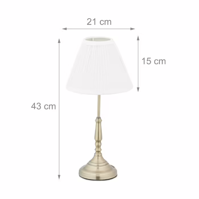 Relaxdays Table Lamp White Gold