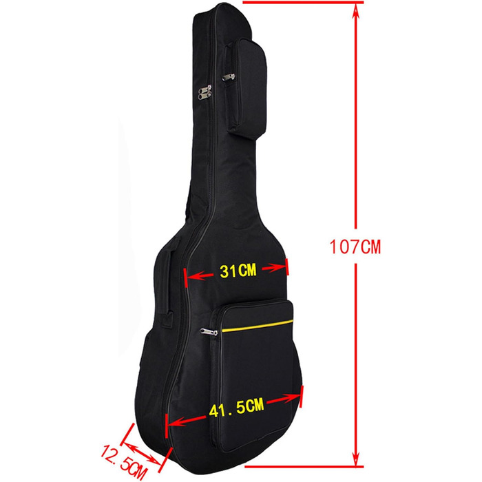 Чохол для гітари MINGZE 41 дюйм, водонепроникний, з регульованим плечовим ременем та рюкзаком, фіолетовий