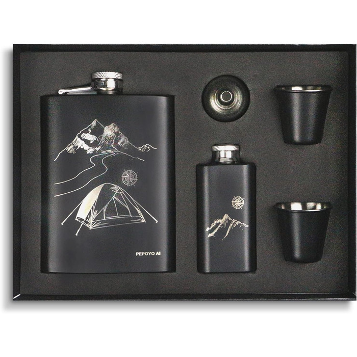 Набір фляг 260мл з нержавіючої сталі: фляга для віскі, міні-фляга, подарунок (зелений, сірий, для активного відпочинку)