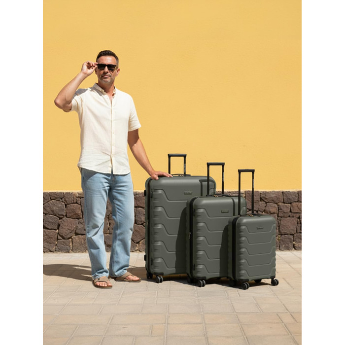 Набір валіз SMARTBOX Hartschalen 3-в-1: розширюваний, з TSA-замком та міцного поліпропілену (Olive Edition 01)