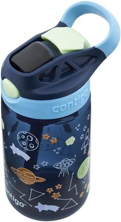 Contigo Kinder Easy Clean Autospout Sippy Cup with Straw, BPA-Free Durable Water Bottle, 100% Leak-Proof, Easy to Clean, Ideal for Daycare, Preschool, School, and Sports, 420 ml (Blueberry Cosmos, Plastic)