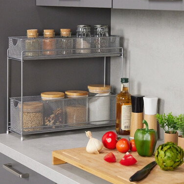 Relaxdays Metal Kitchen Cabinet Organizer