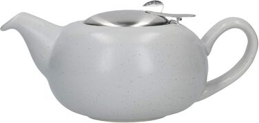 LONDON POTTERY Pebble Teapot with infuser for loose tea, stoneware, (2 Cup (500 ml), Light Blue Speckled)
