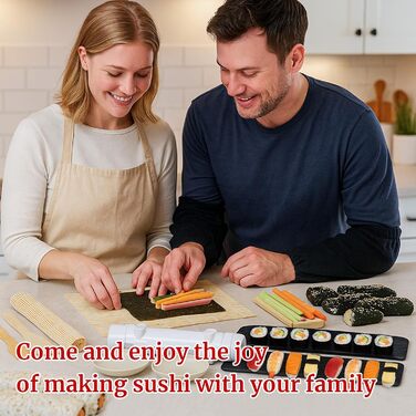Набір для приготування суші 31 предмет – професійний набір з бамбуковою килимком, дозатором рису, формами для суші та кухонними аксесуарами – ідеально для домашніх суші, сашімі та макі-ролів