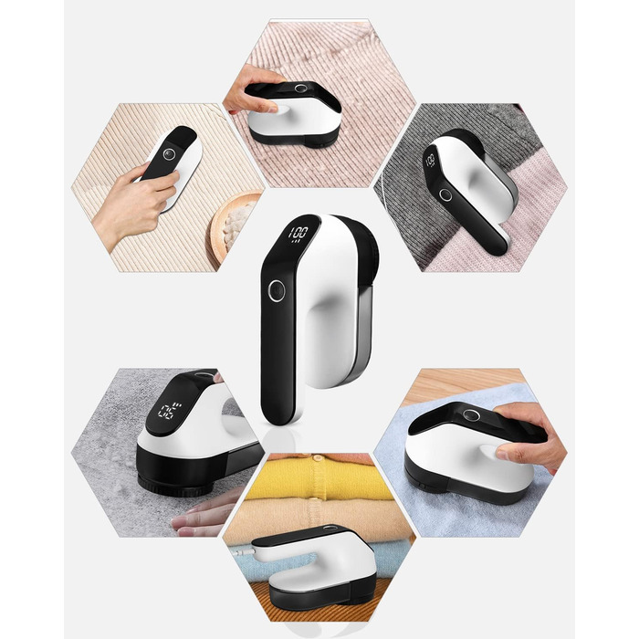 Електричний триммер для одягу Zawaer, 2000 mAh, видалення котушок, 3 швидкості, для одягу та меблів