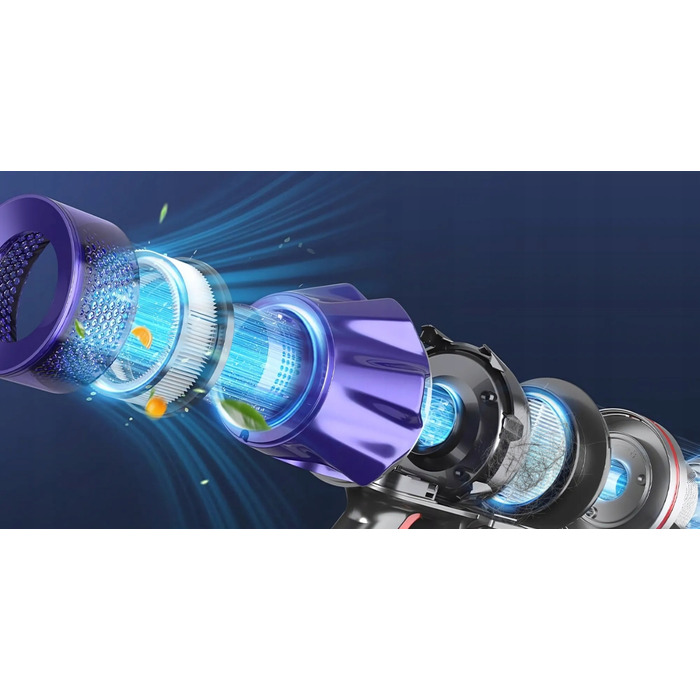 Вертикальний акумуляторний пилосос Laresar 500 Вт, HEPA-фільтр, 1,5 л, багатоколірний