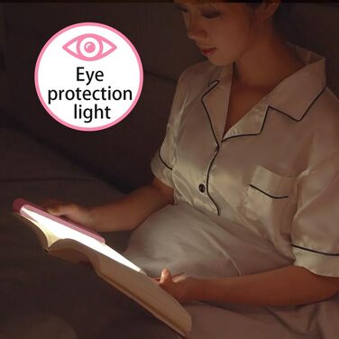 Світлодіодна плоска лампа для читання книг HOTUT Lightwedge, портативна LED-підсвітка сторінок для ліжка з захистом очей, рожева