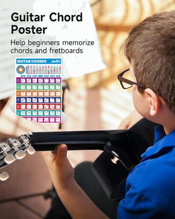 Акустична гітара Moukey для початківців, дітей, підлітків та дорослих, 38 дюймів, чорна, комплект з аксесуарами