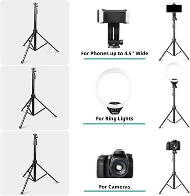 Ring Light UBeesize з штативом 10 дюймів: світло для селфі, відео та макіяжу з Bluetooth-пультом