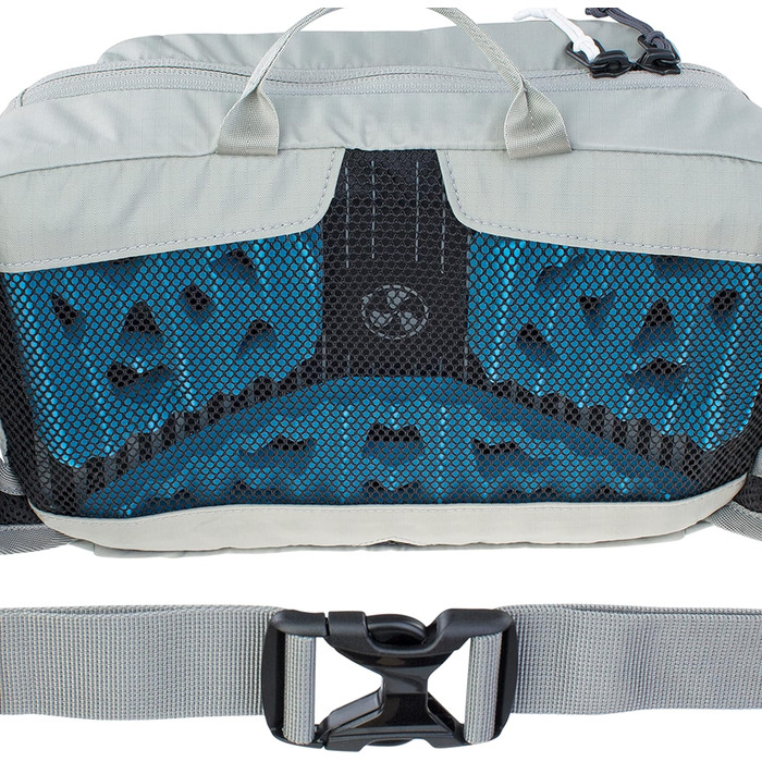 EVOC HIP Pack 3л - поясна сумка, нагрудна сумка, поясний мішечок (3л об'єм, система Airflow Contact, регульований поясний ремінь, система Venti Flap) (Стейнграу, з питною камерою)