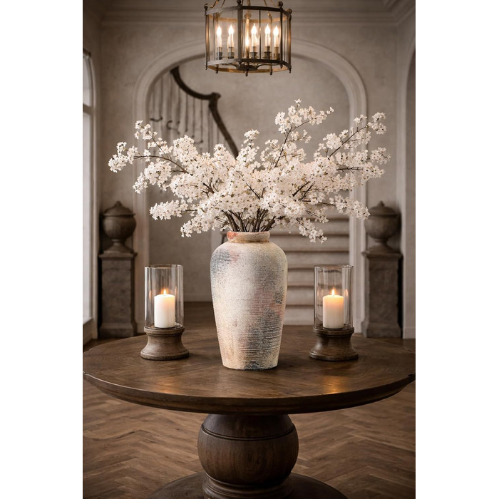 Велика керамічна ваза ручної роботи, 28 см, мінімалістична ваза в стилі ф armhouse для декору дому, вітальні, полиці, входу, весілля, декору столу, сірого кольору