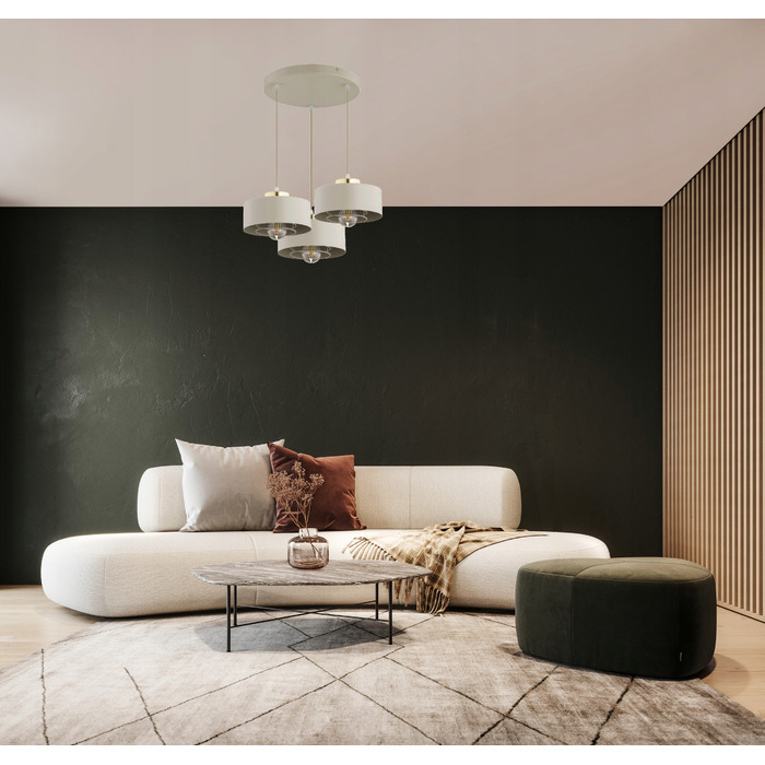 Підвісна люстра Elko-Lighting Spring Ecru, 3 точки освітлення, цоколь E27