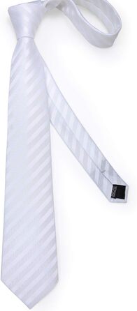 Мужской галстук DiBanGu из шелка с нагрудником и запонками, набор для свадьбы, формальный стиль (белый)