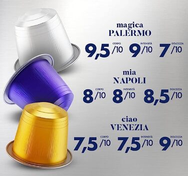 Набір кавових капсул Caffè Borbone Verkostung Kit, 90 шт. (3x30): Mia Napoli, Ciao Venezia, Magica Palermo, сумісні з Nespresso
