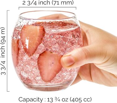 CRYSTALIA Premium Drinking Glasses Set - 6, Whisky Glasses 410 ml 100% LEAD-FREE, Dessert Glasses, Whisky Glasses, Juice Glasses, Tumbler Glasses, Tumbler Glass, Stemless Wine Glasses, Gin Glasses
