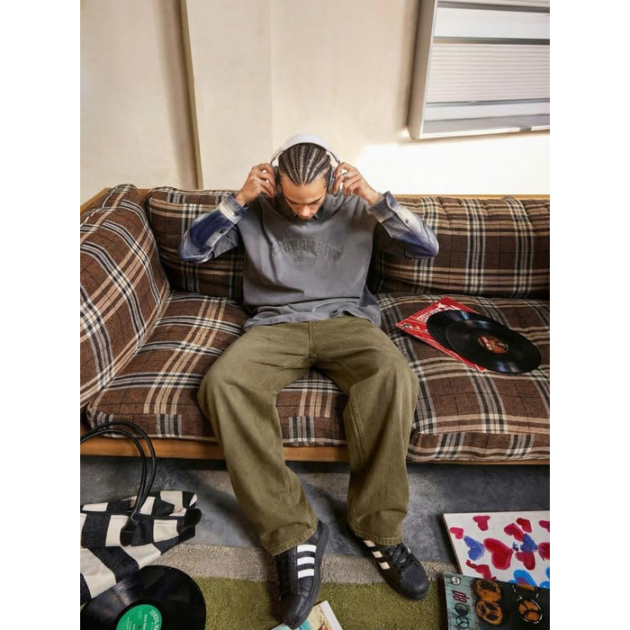 Чоловічі джинси Baggy JMIERR Y2K Wide Leg Raw Denim – бежеві, розмір XL