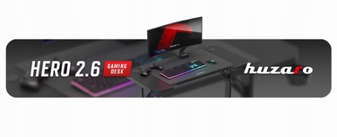 Ігровий стіл з регулюванням висоти Huzaro Hero 2.6 Black + килимок