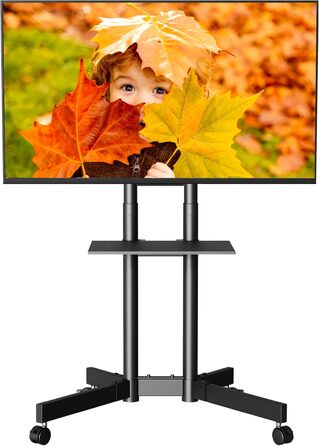 Підставка для телевізора BONTEC Mobiler TV-Wagen: регульована висота, VESA 600x400, до 55 кг, з полицею для ноутбука та кабельною організацією, для офісу, дому та геймінгу