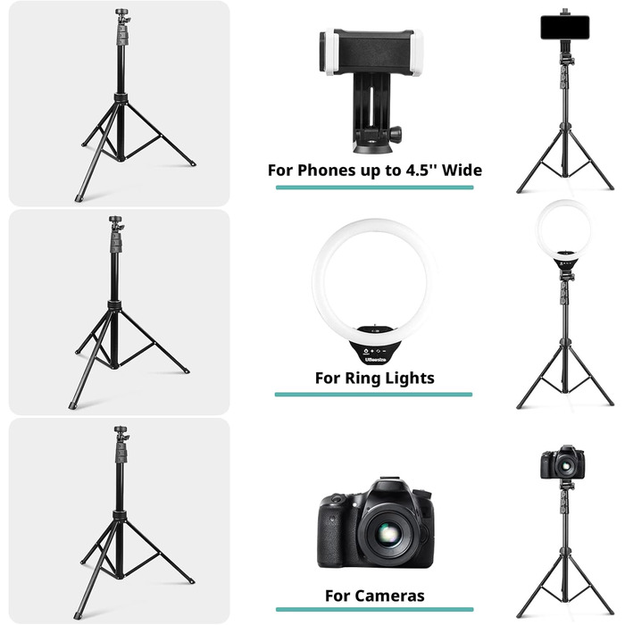 Ring Light UBeesize з штативом 10 дюймів: світло для селфі, відео та макіяжу з Bluetooth-пультом