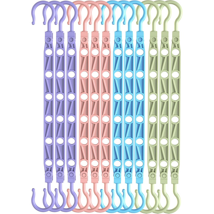 Набір вішалок для одягу Magic Hangers, 8 шт. з 6 отворами та 360° обертанням, міцні гачки для важких речей, органайзер для шафи, ідеально для студентів та дівчаток, чорний (8 шт.)