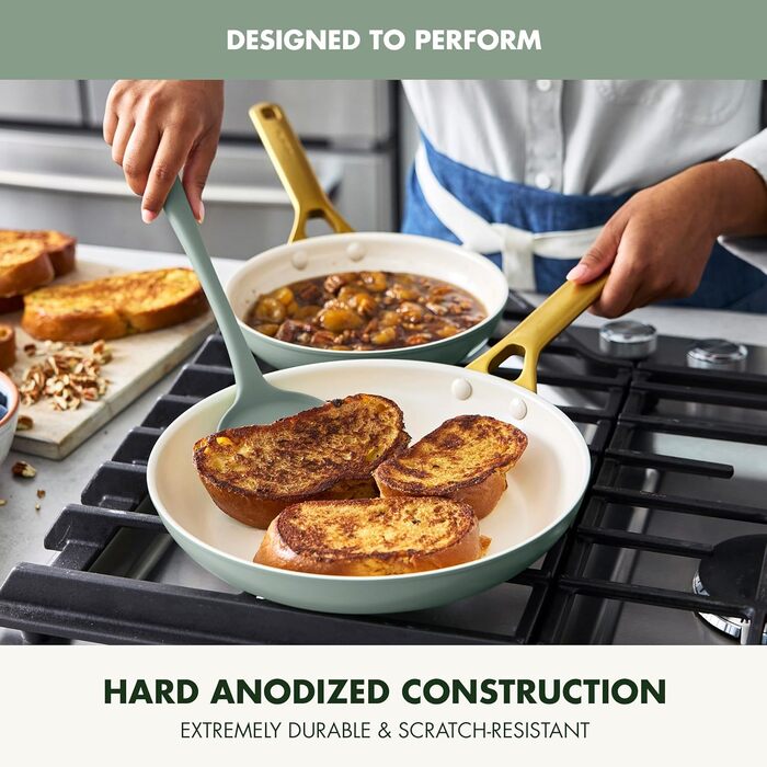 Сковорода GreenPan Reserve Pro, 20.3 см, керамічне антипригарне покриття, нержавіюча сталь, NSF-сертифікована, для плити та духовки, блакитний колір