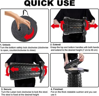 Складний туристичний стільчик Alevmoom - легкий, компактний, 600lbs, для кемпінгу, риболовлі, BBQ, кухні