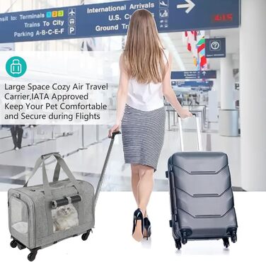 Великий переносний вольєр для котів на колесах, сумка-переноска для котів, 3 в 1 для собак, сумка на плечі, візок для собак, переносний вольєр для тварин, сірий