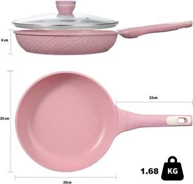 Каструля з нержавіючої сталі 16 см з кришкою 1.5л, антипригарне покриття, підходить для всіх плит (включаючи індукційні), без PFAS та PFOA, холодостійкий бакелітовий ручка та скляна кришка